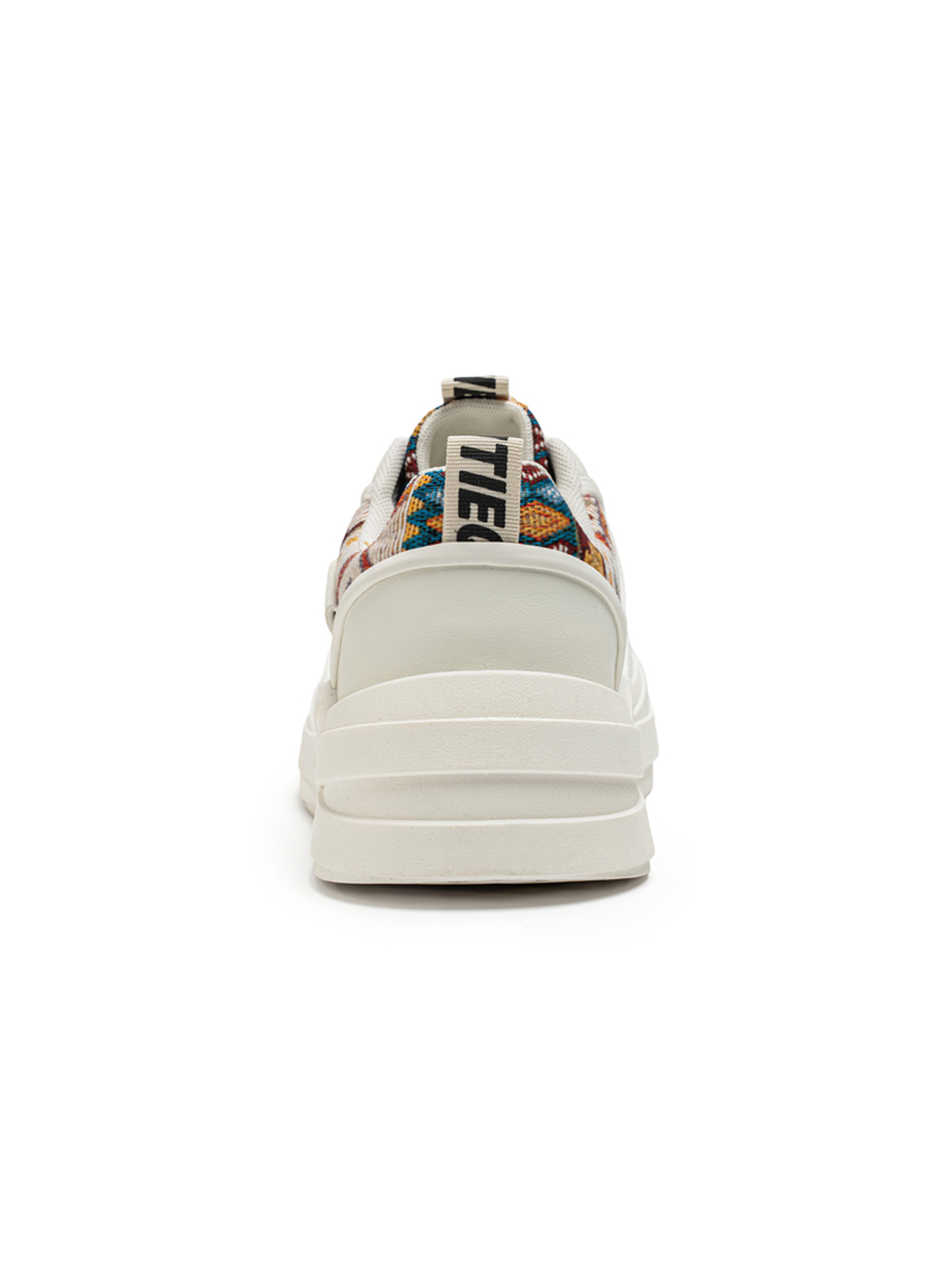 White Textured Lace Ups Sneakers