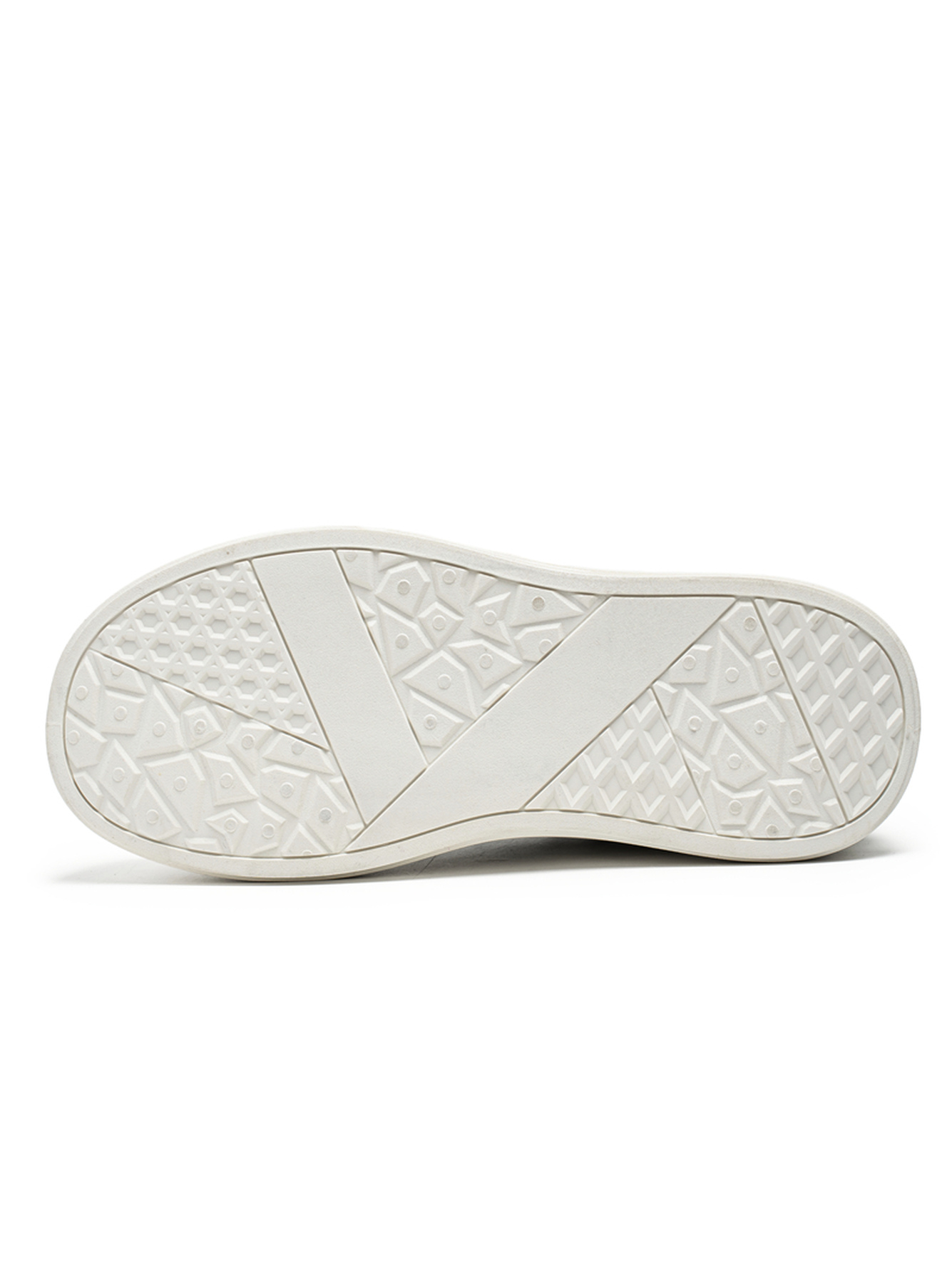 White Textured Lace Ups Sneakers