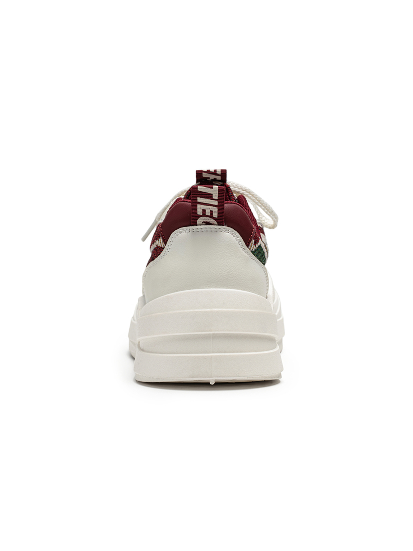 Red Plain Lace Ups Sneakers