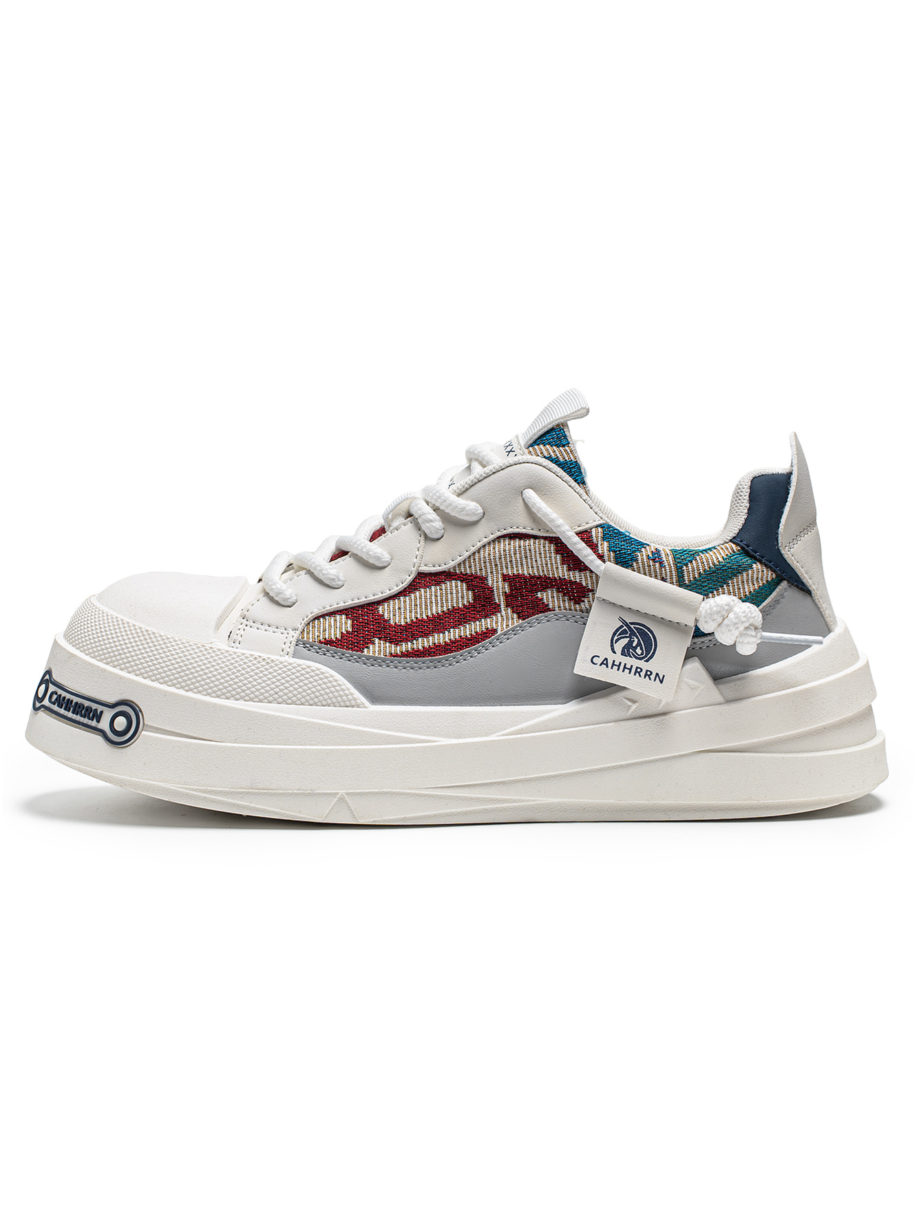 Multi Color Block Lace Ups Sneakers