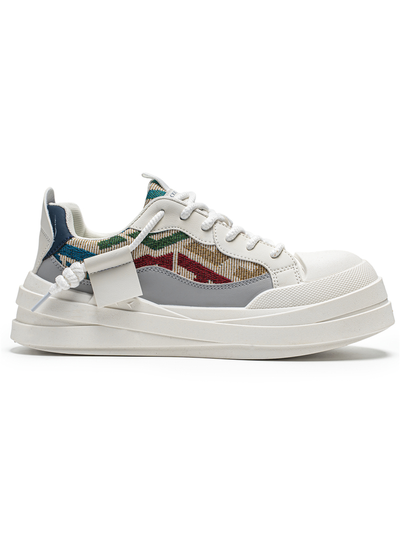 Multi Color Block Lace Ups Sneakers