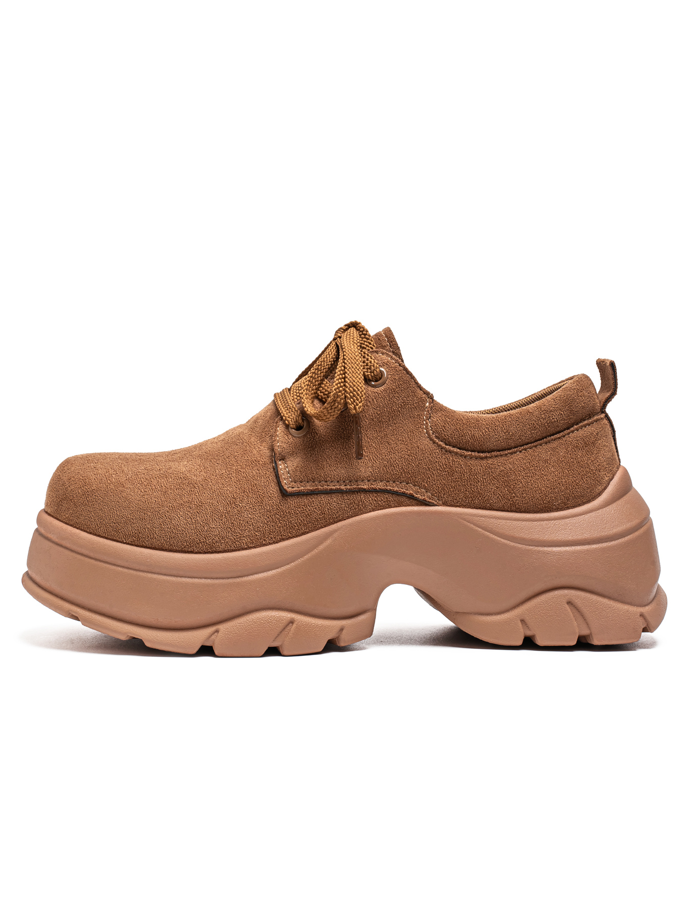 Mens Yellow Suede Casual Platform Sneakers