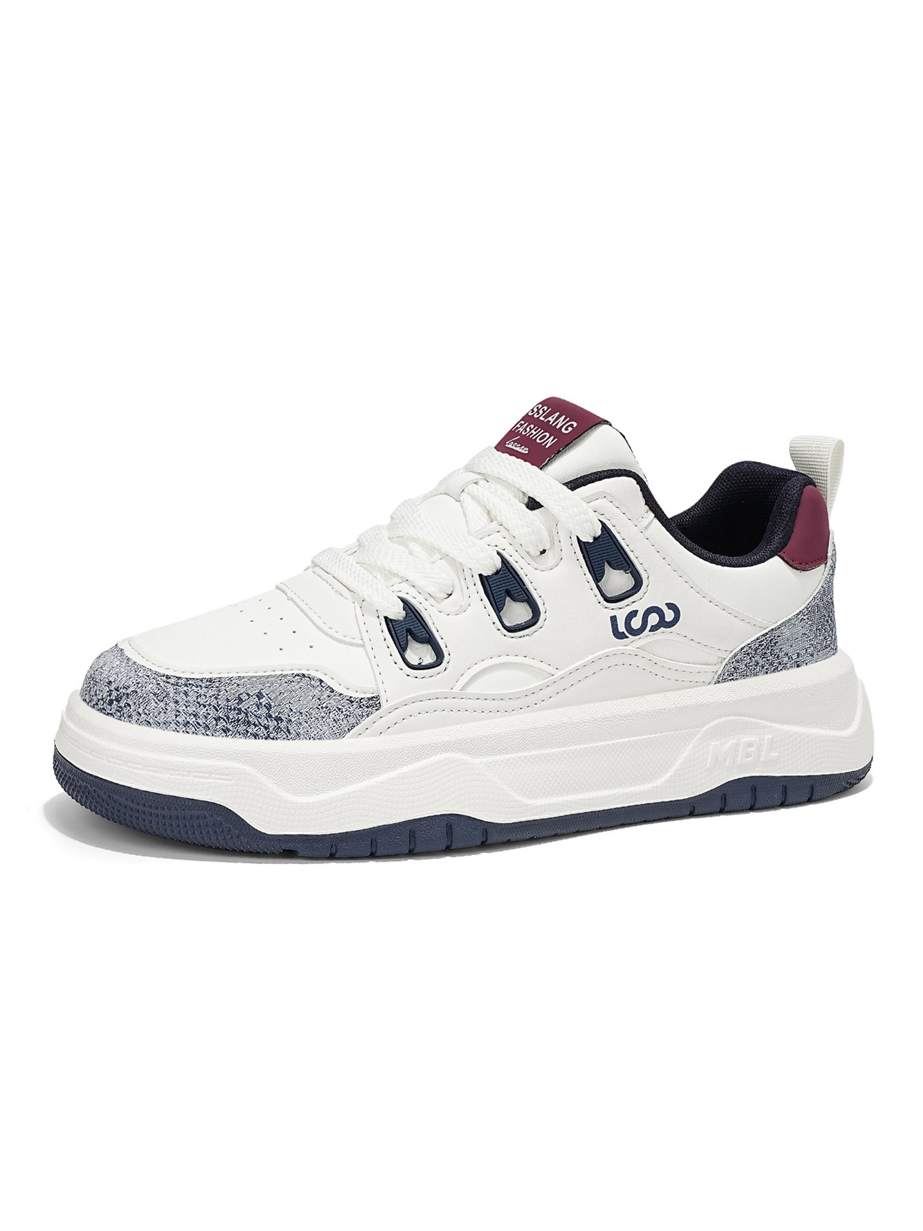 White Plain Lace Ups Sneakers