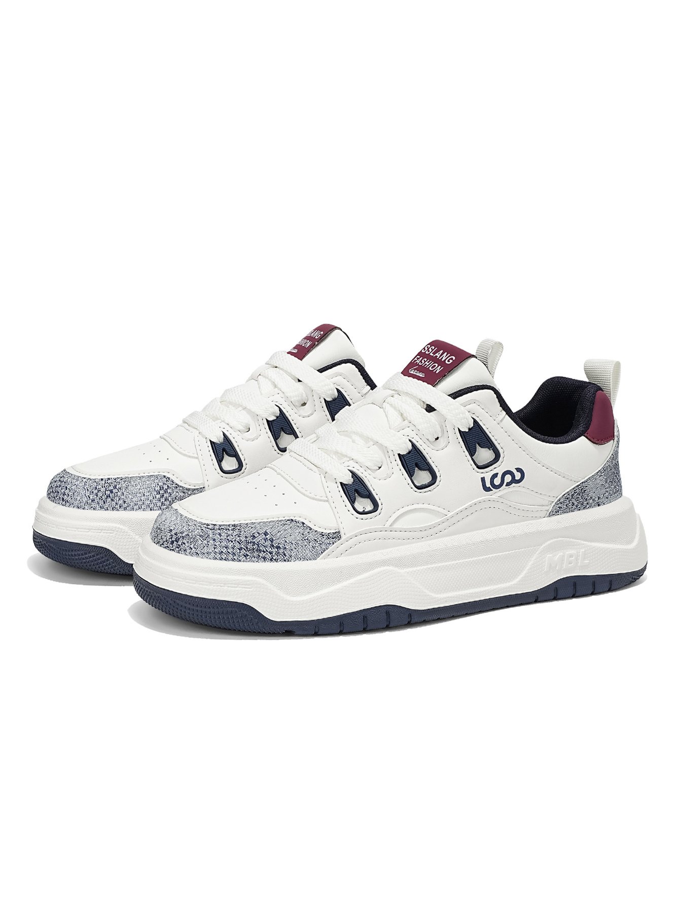White Plain Lace Ups Sneakers