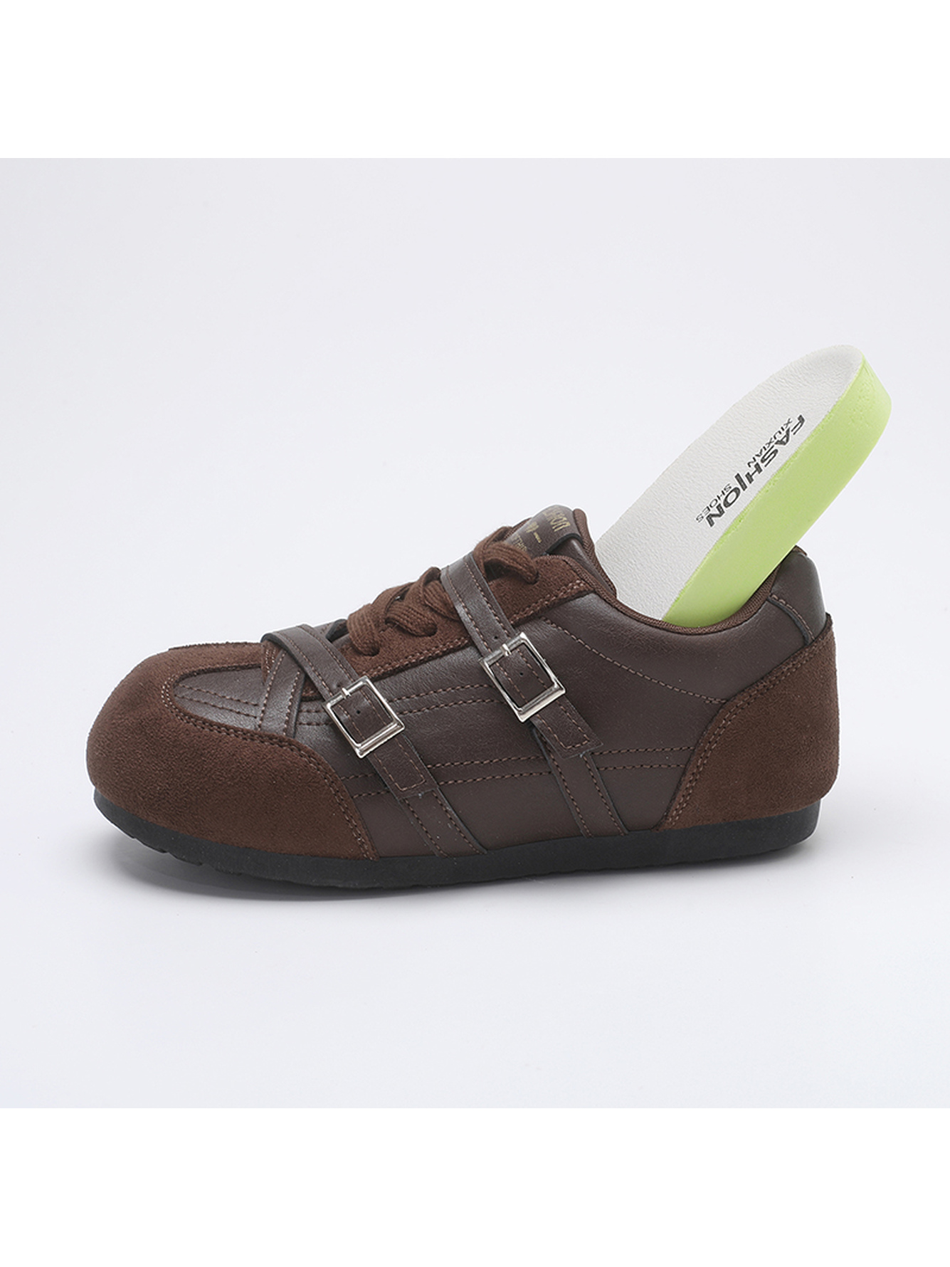 Brown Classic Buckle Sneakers