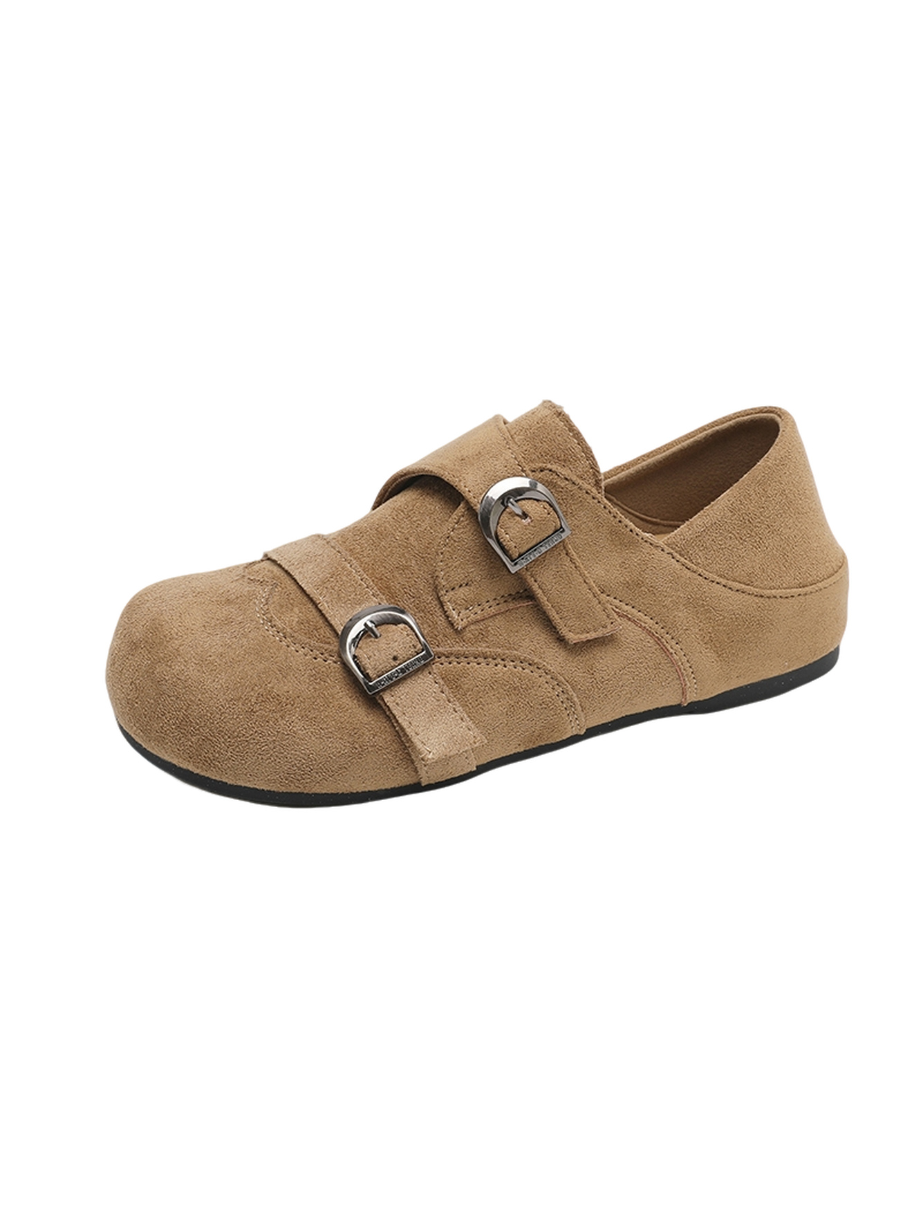 Beige Plain Slip On Sandals