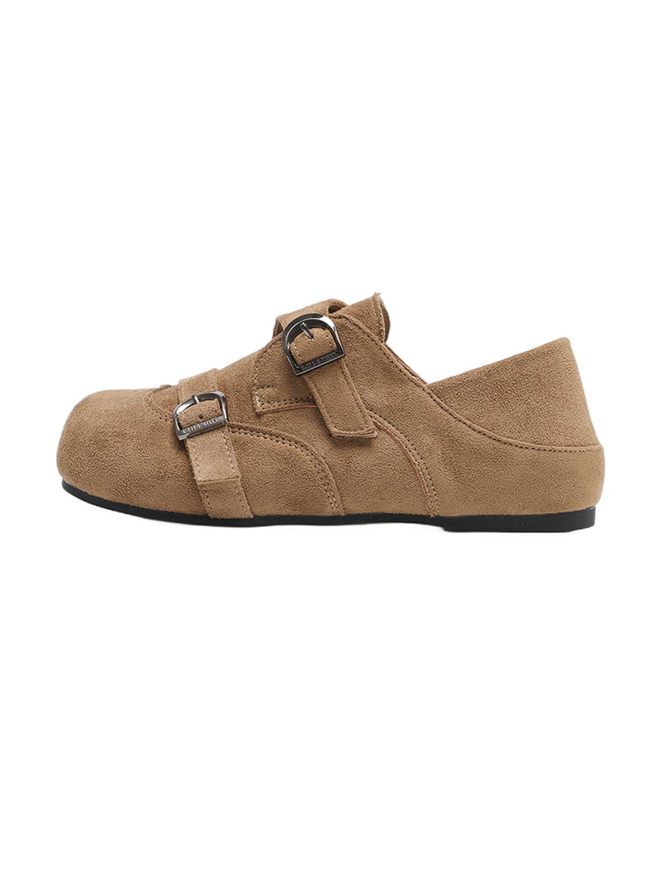Beige Plain Slip On Sandals