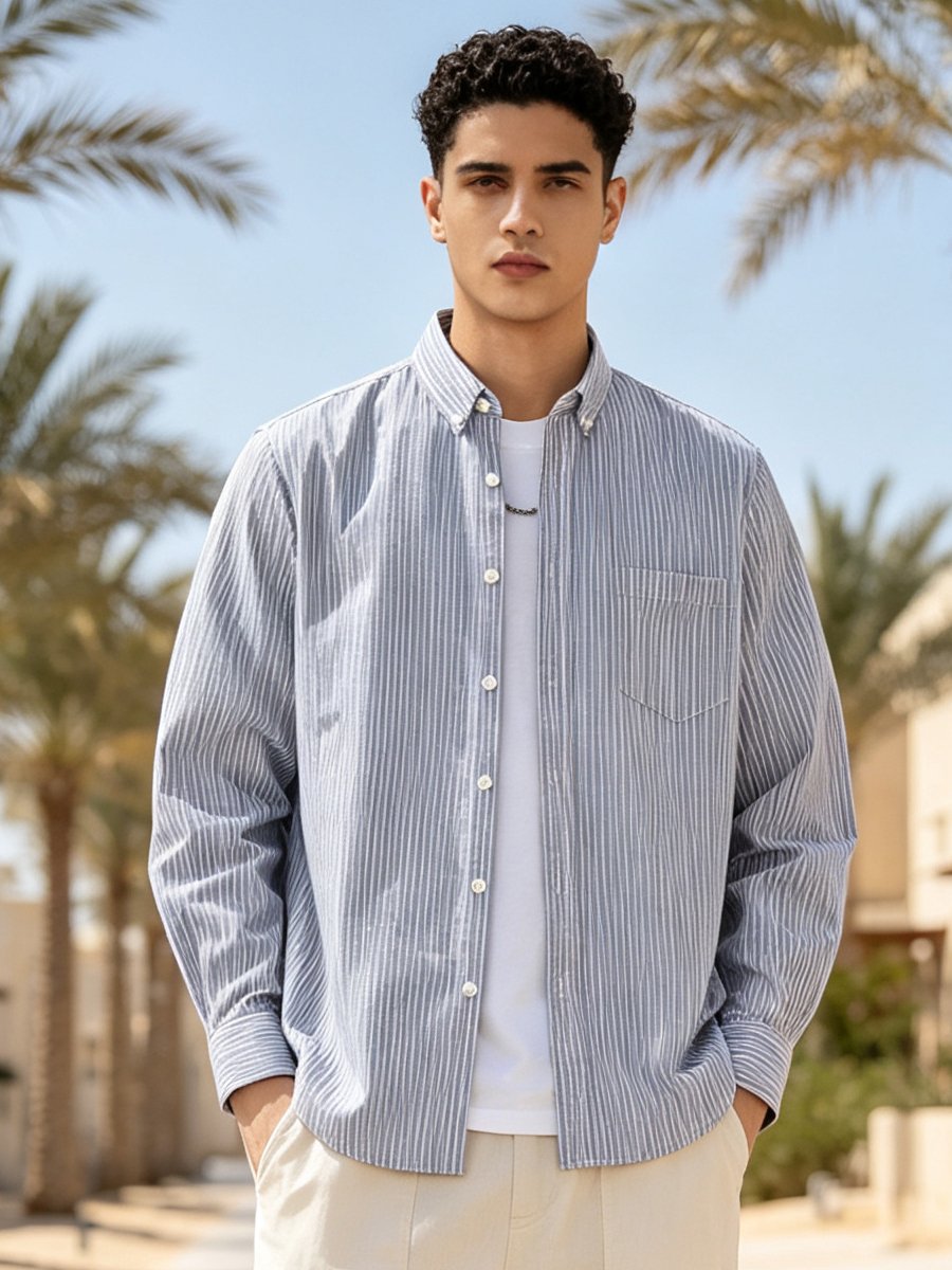 Grey Solid Long Sleeves Regular Shirt