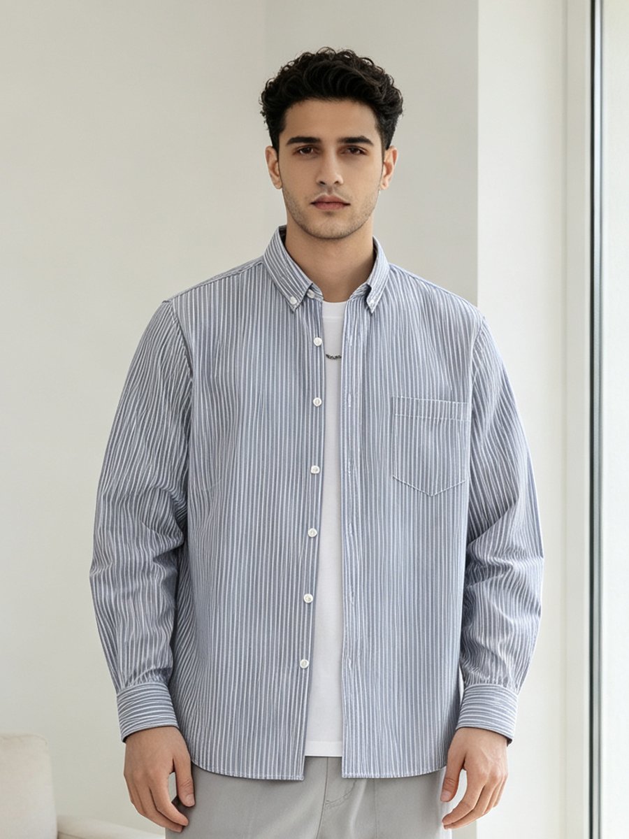 Grey Solid Long Sleeves Regular Shirt