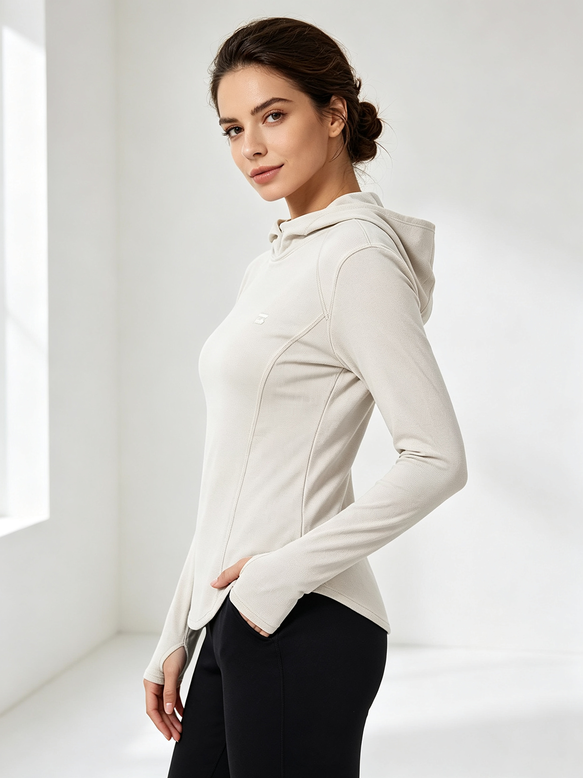 Women's Lightweight Performance Hoodie - White Activewear Top