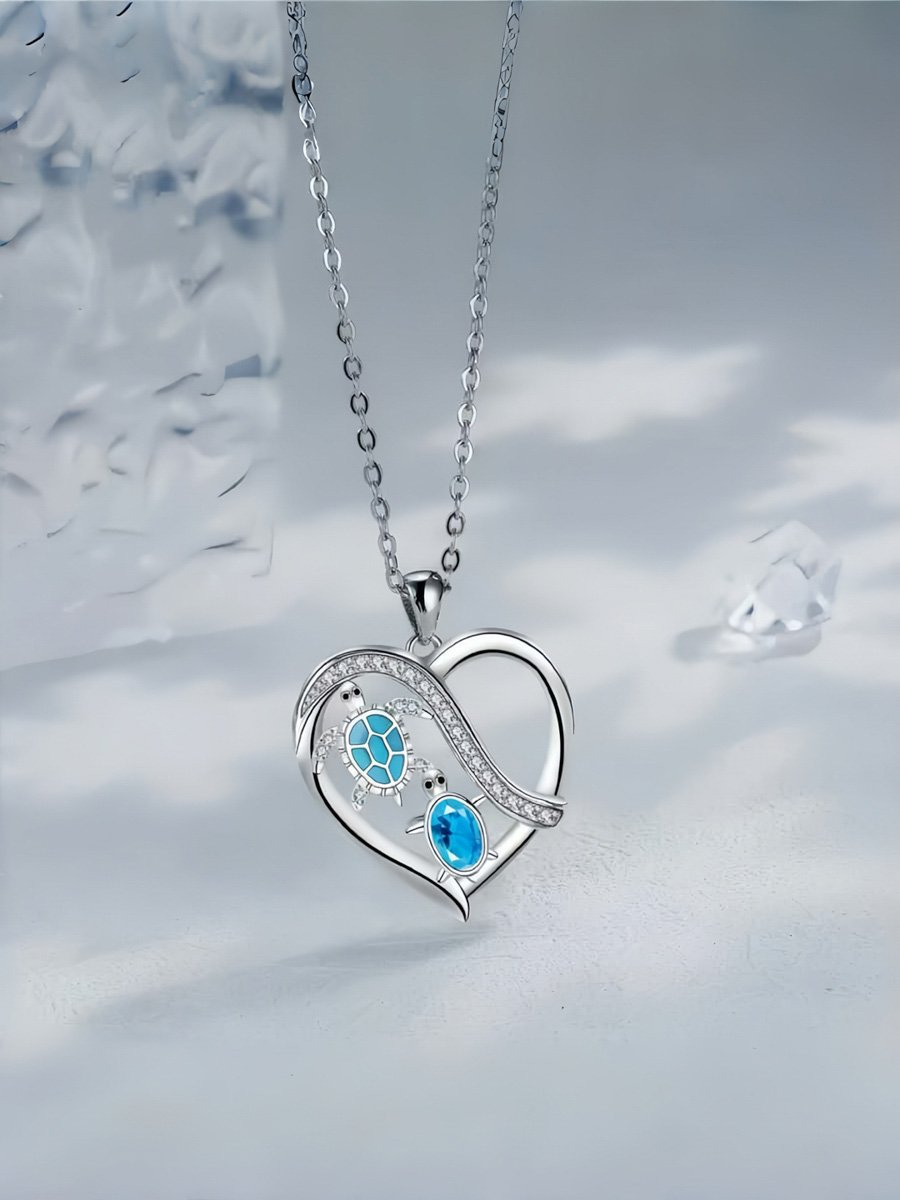 Simple love sea turtle necklace, collar chain, suitable for daily wear, Mothers Day gift, perfect gift for mom, also suitable for giving to friends.