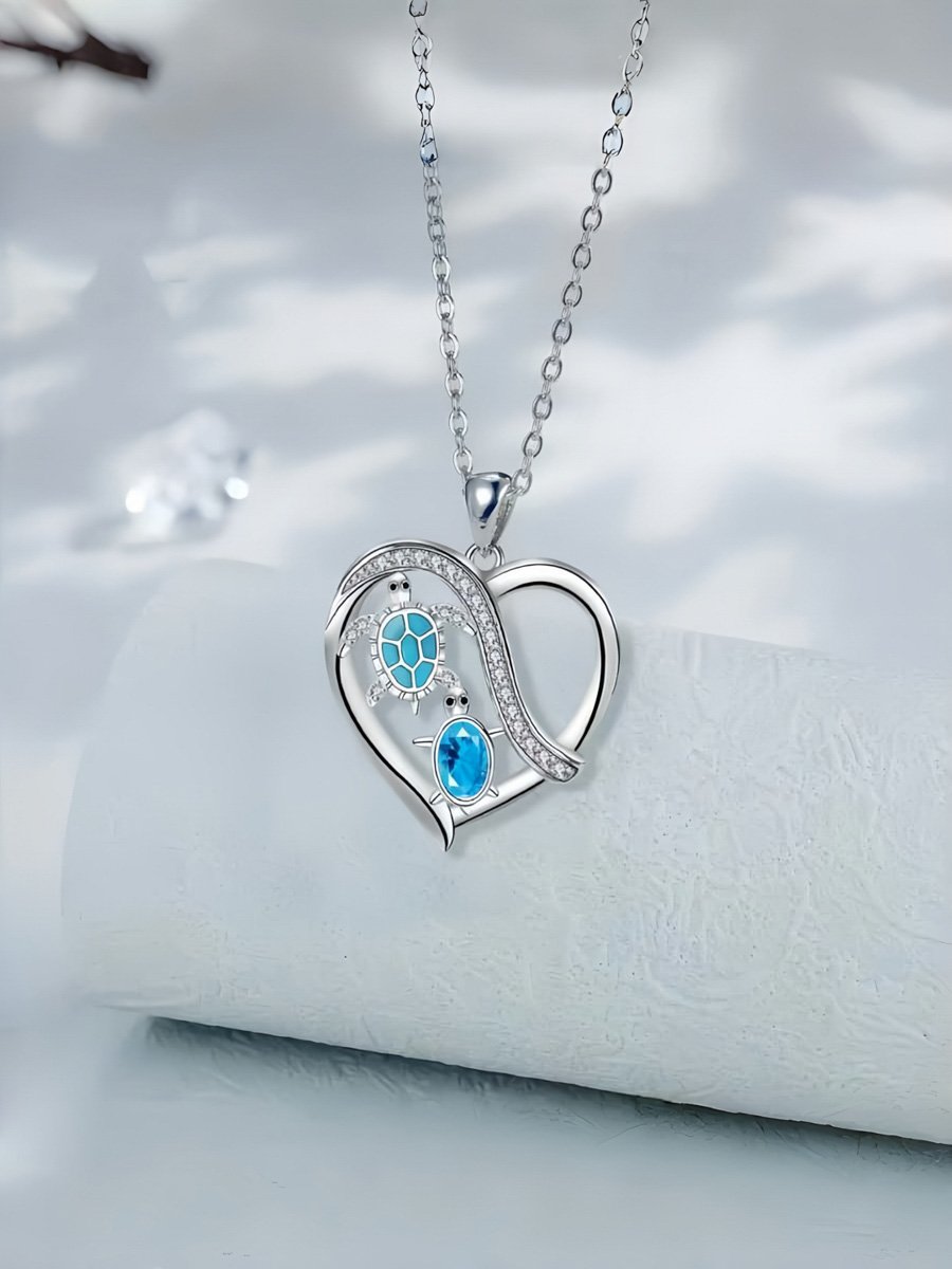 Simple love sea turtle necklace, collar chain, suitable for daily wear, Mothers Day gift, perfect gift for mom, also suitable for giving to friends.