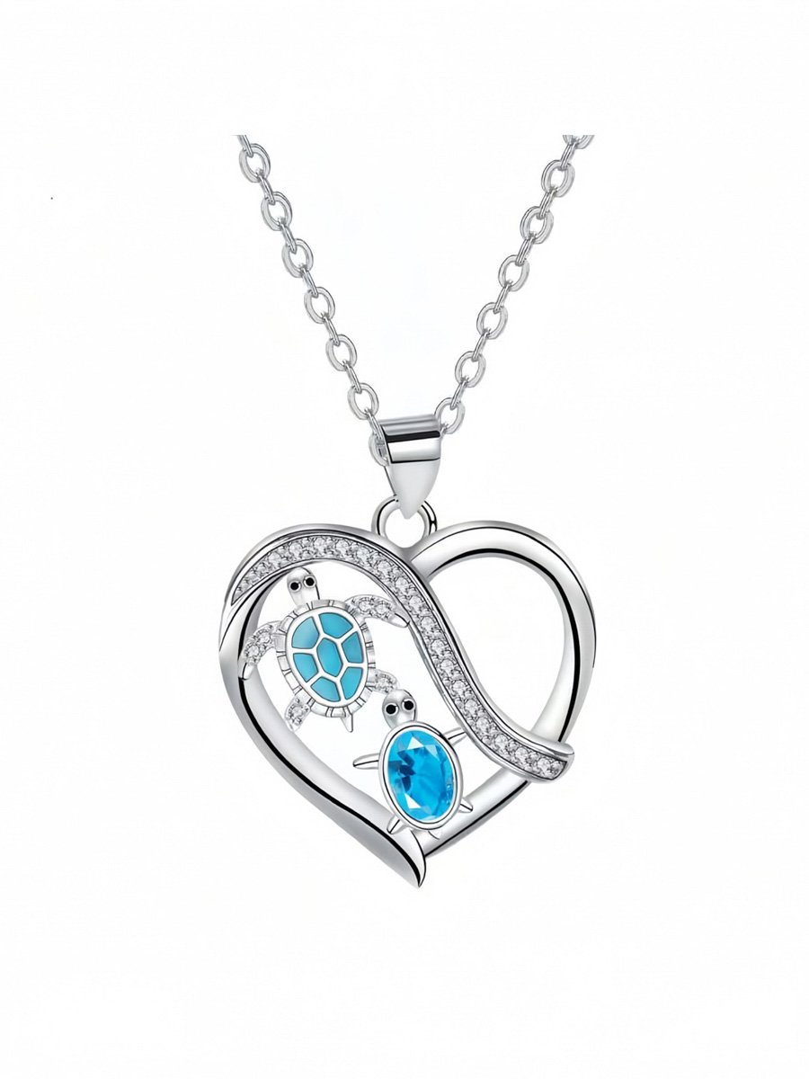 Simple love sea turtle necklace, collar chain, suitable for daily wear, Mothers Day gift, perfect gift for mom, also suitable for giving to friends.