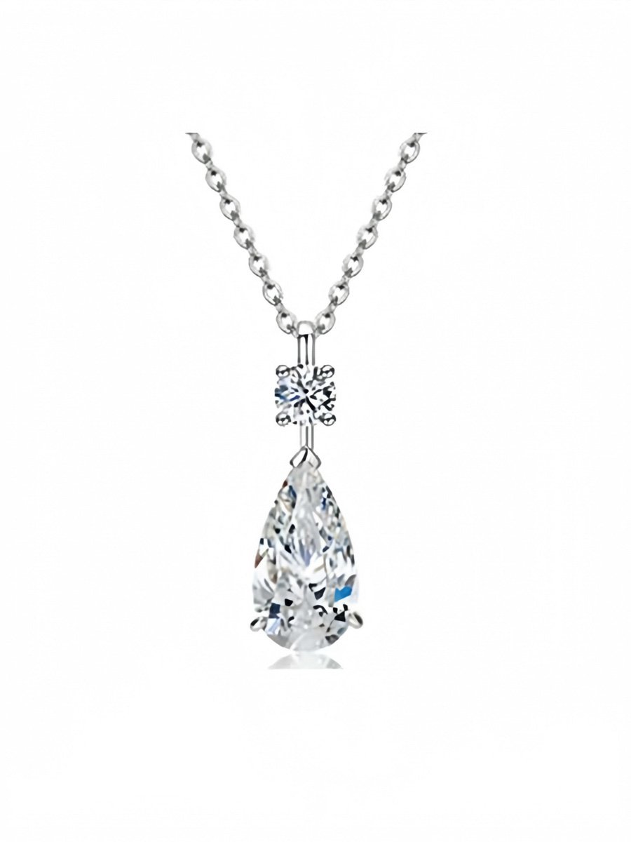 Ultra-shiny water drop diamond necklace for women, hot sale, light luxury pendant, high-end feeling, daily versatile