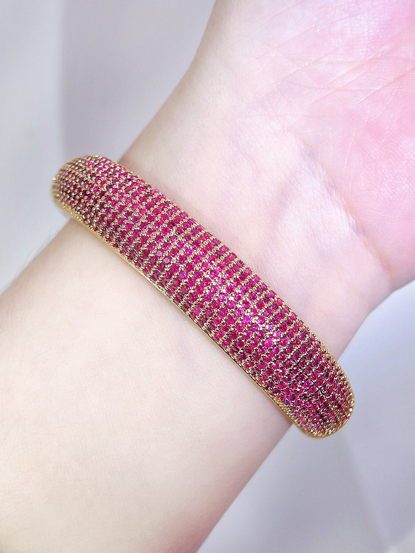 Red Solid Bangle-Style Bracelet