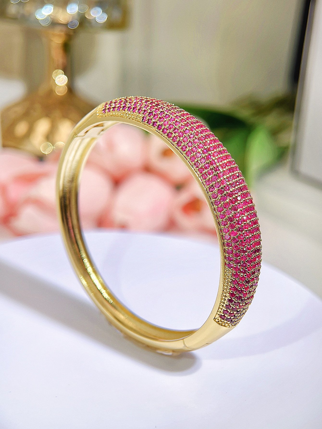 Red Solid Bangle-Style Bracelet