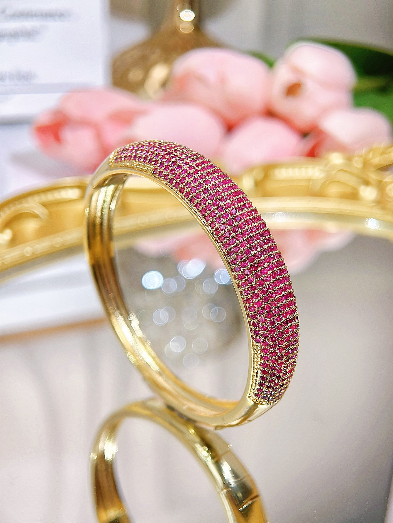 Red Solid Bangle-Style Bracelet