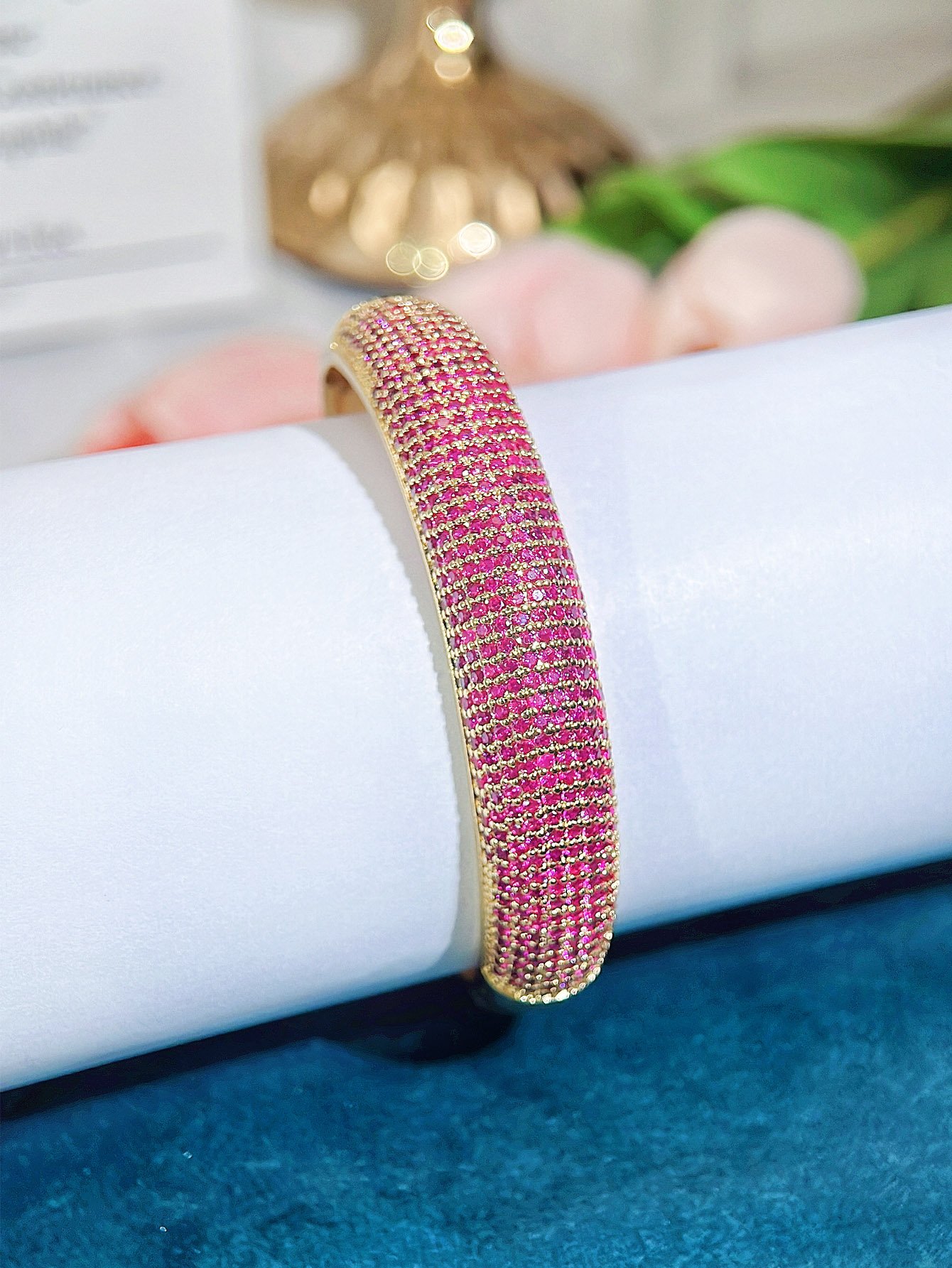 Red Solid Bangle-Style Bracelet