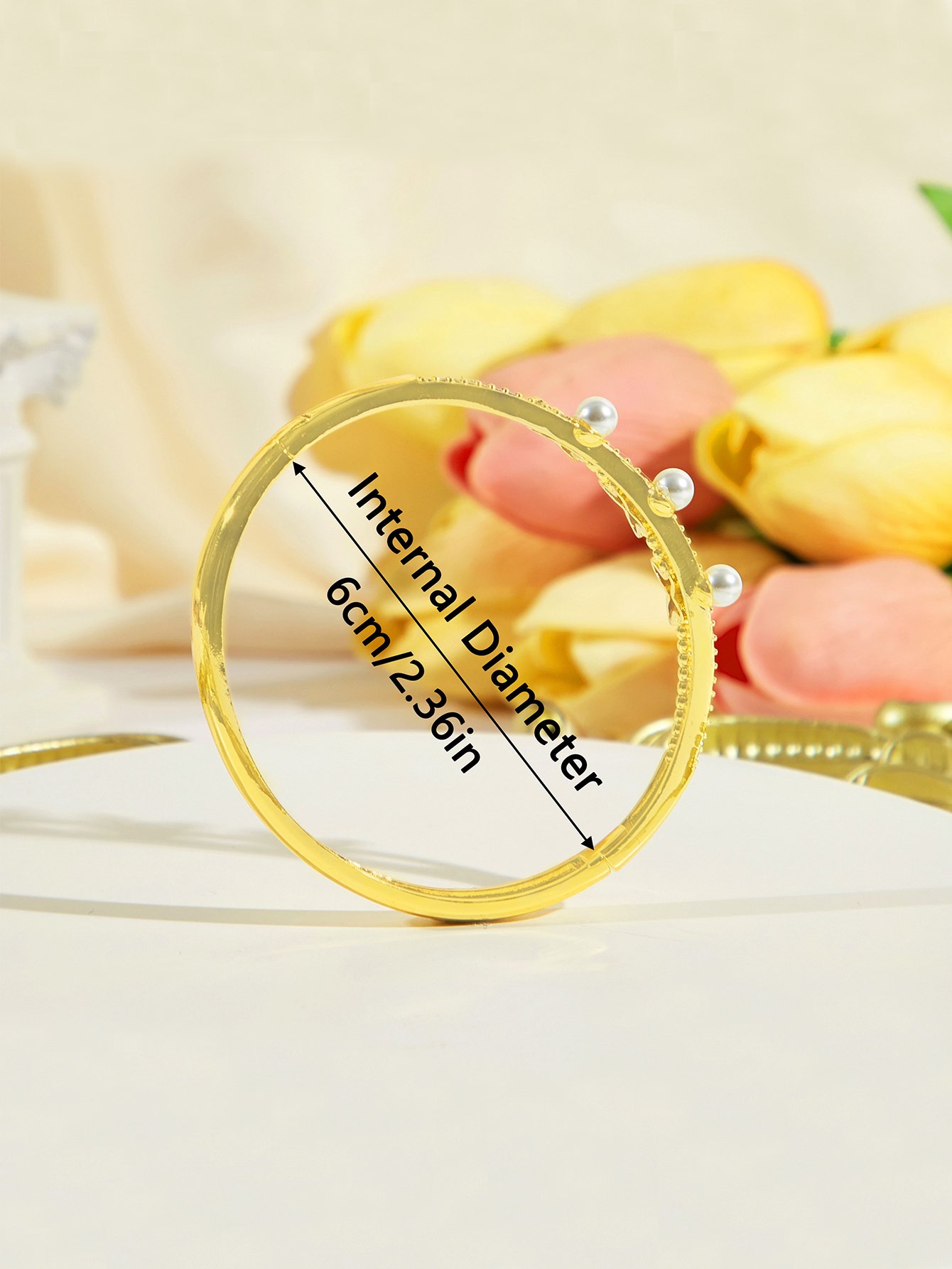 Gold Pearl Butterfly Bangle for Women - Casual Elegance