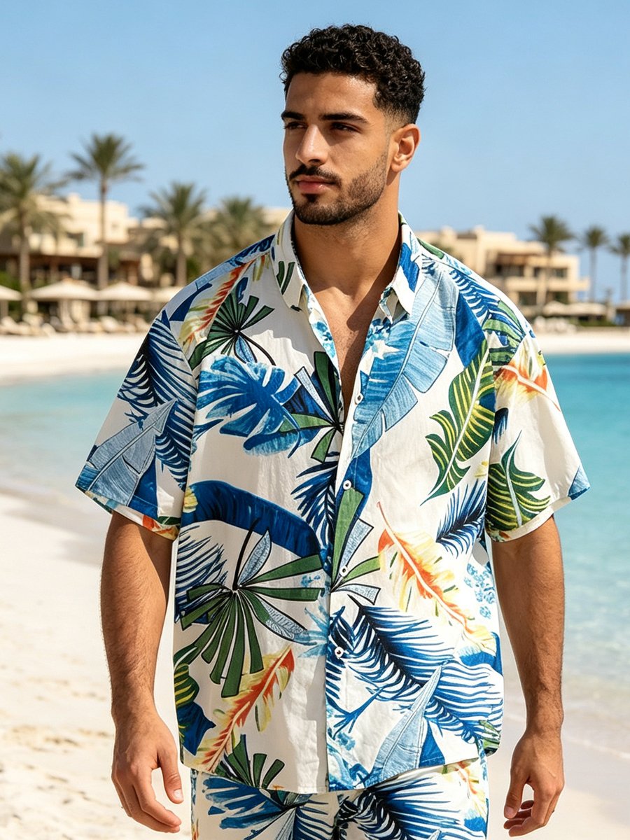 Blue Printed Relaxed Shirt