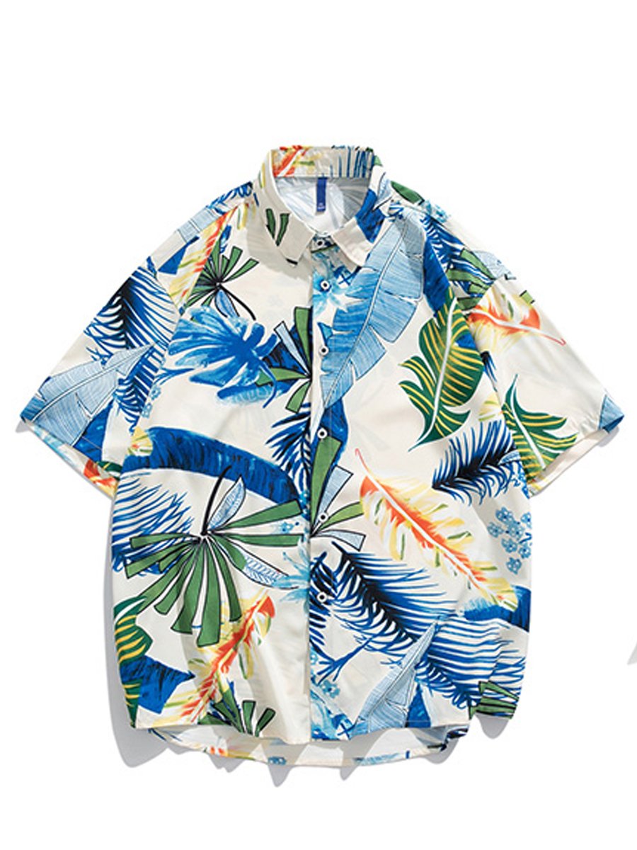 Blue Printed Relaxed Shirt