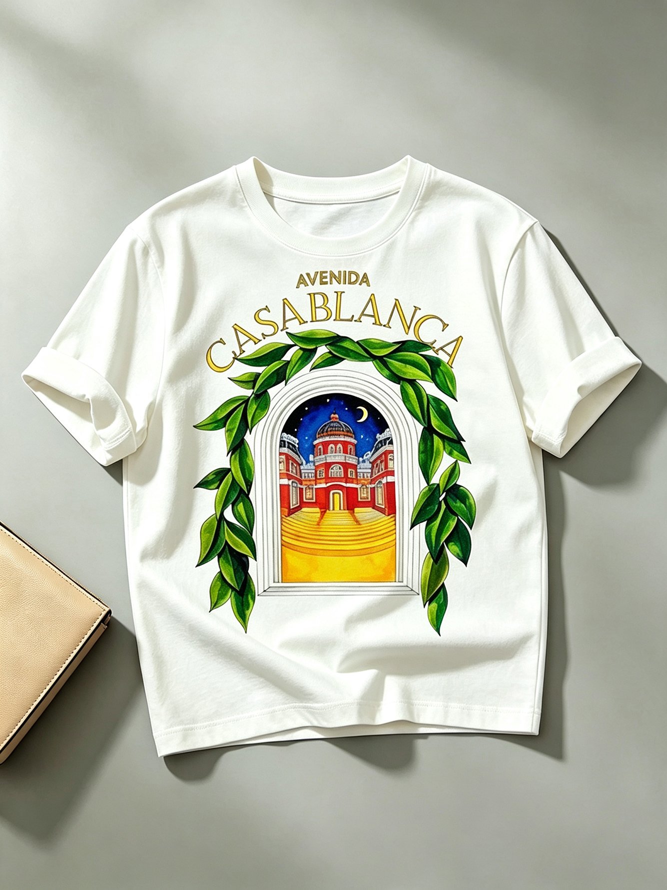 White Printed Round Neck Regular T-Shirt