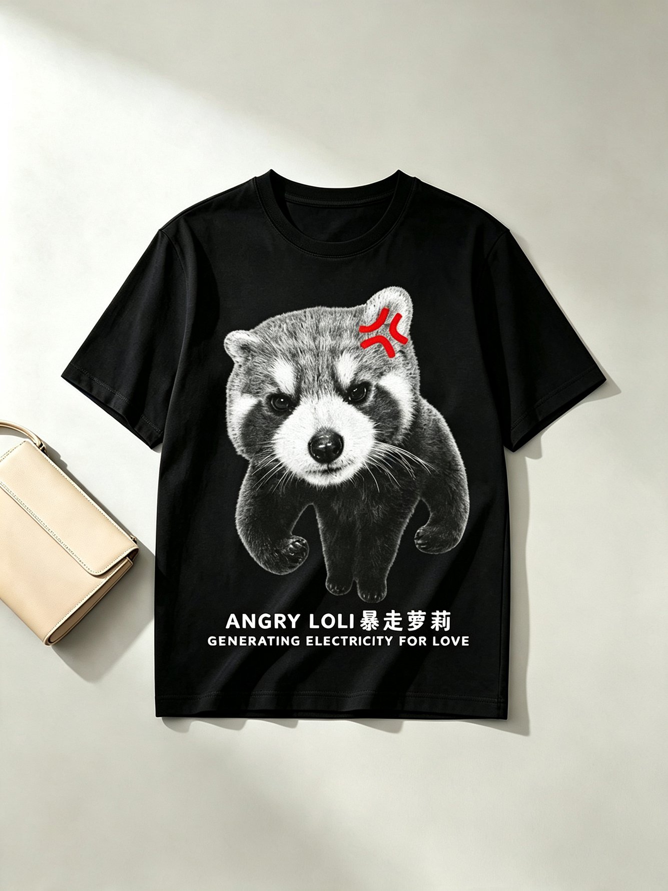 Black Printed Round Neck Regular T-Shirt