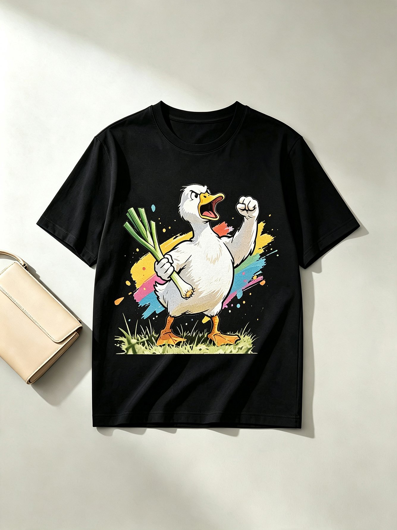 Black Printed Round Neck Regular T-Shirt