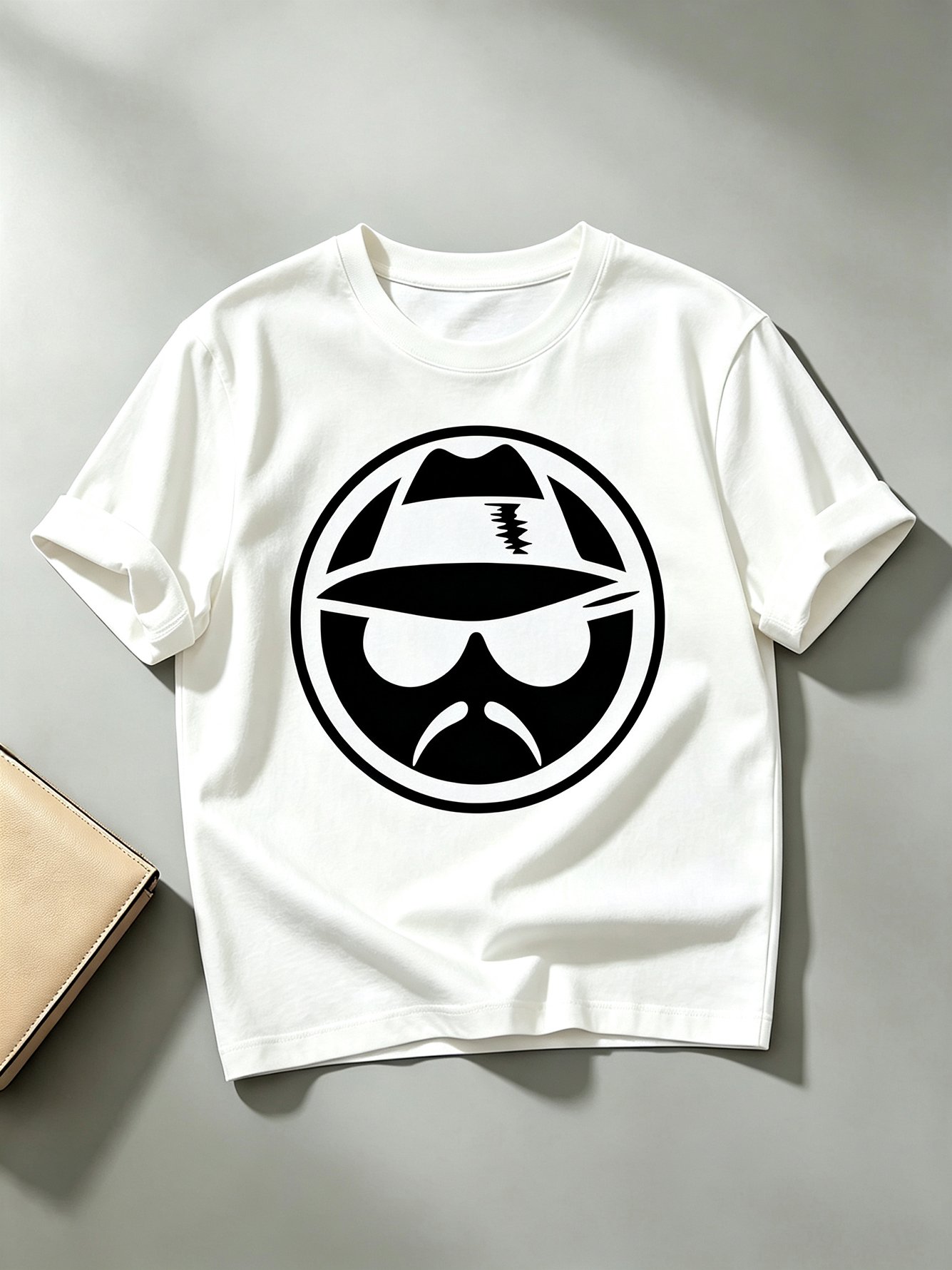 White Printed Round Neck Regular T-Shirt