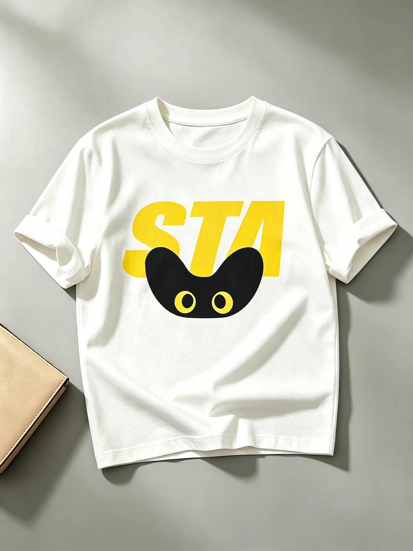 White Printed Round Neck Regular T-Shirt