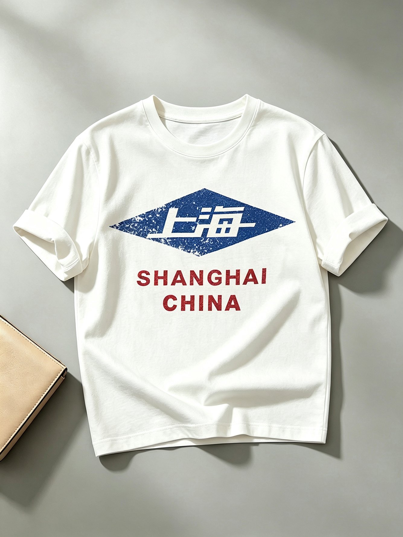 White Printed Round Neck Regular T-Shirt