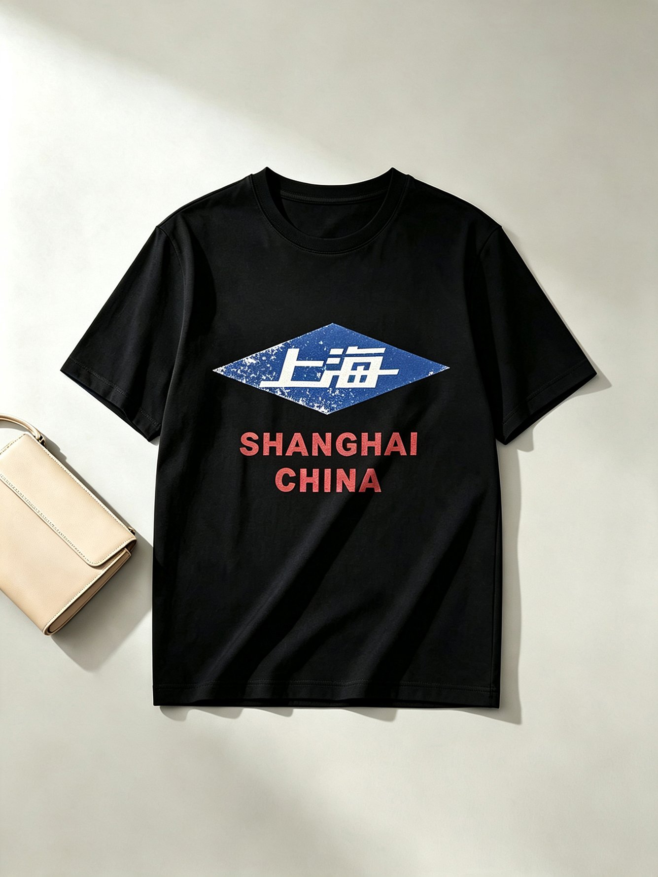 Black Printed Round Neck Regular T-Shirt