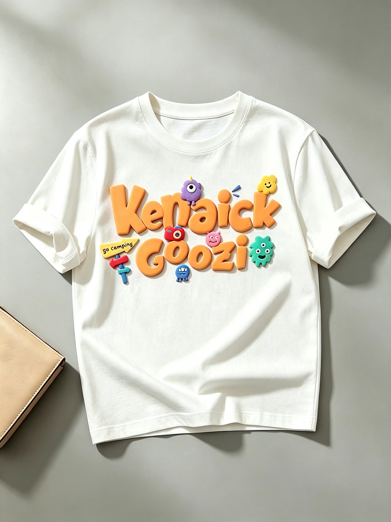 White Printed Round Neck Regular T-Shirt