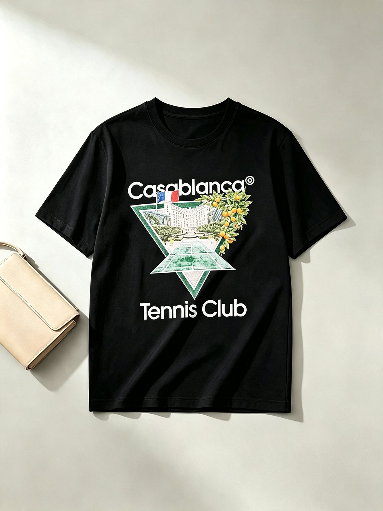 Black Printed Round Neck Regular T-Shirt