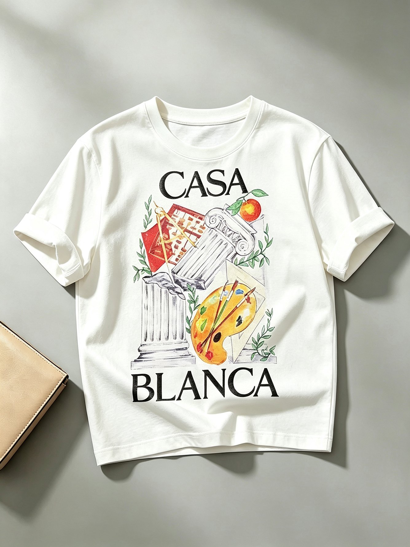 White Printed Round Neck Regular T-Shirt