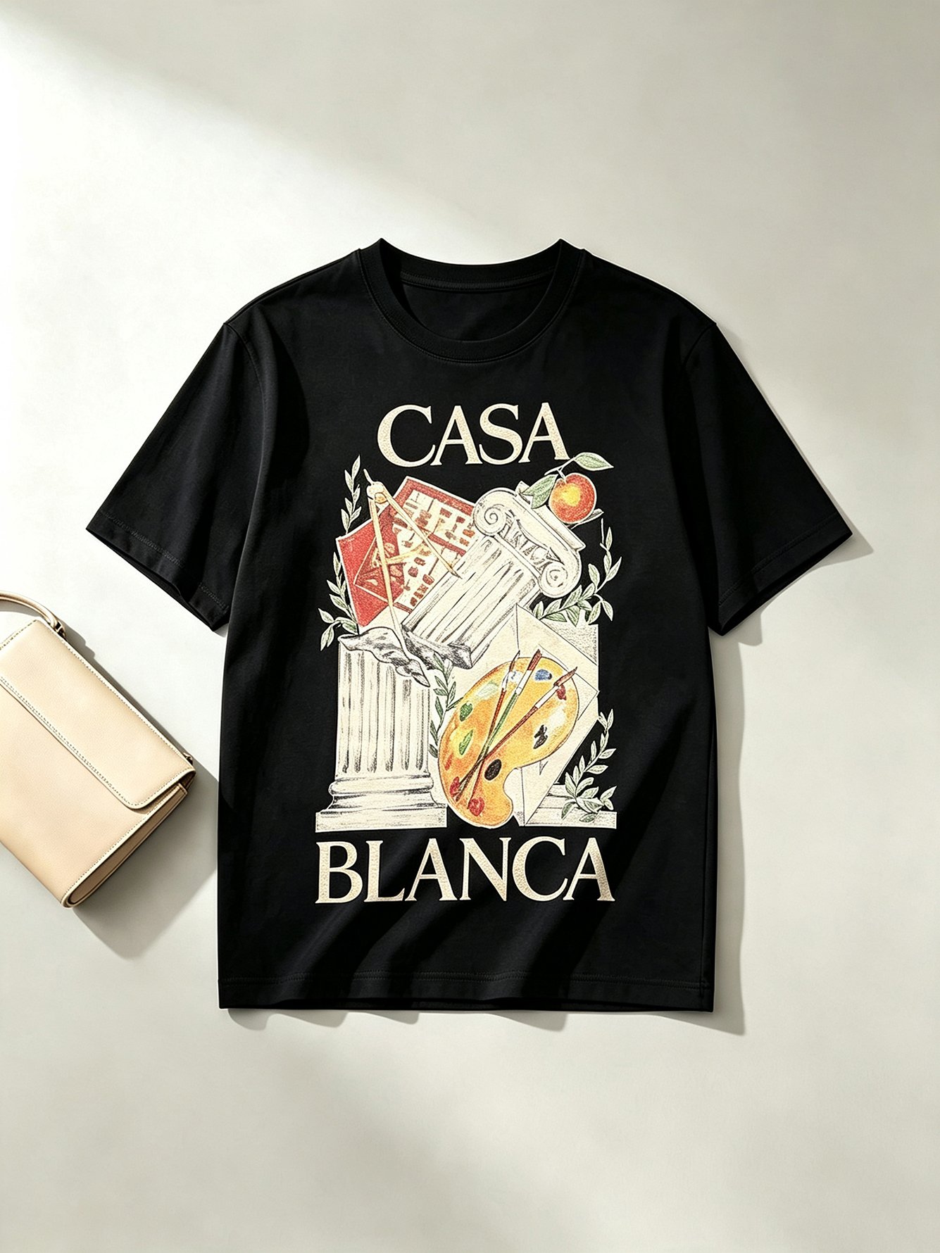 Black Printed Round Neck Regular T-Shirt