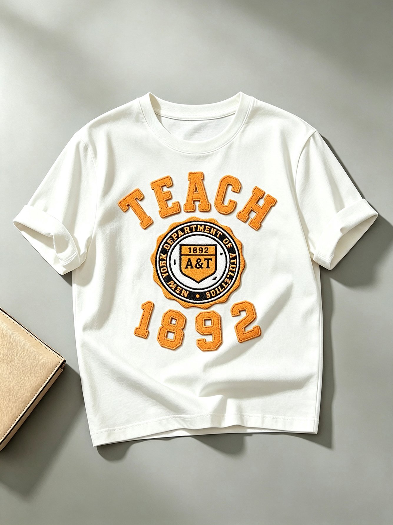 White Printed Round Neck Regular T-Shirt
