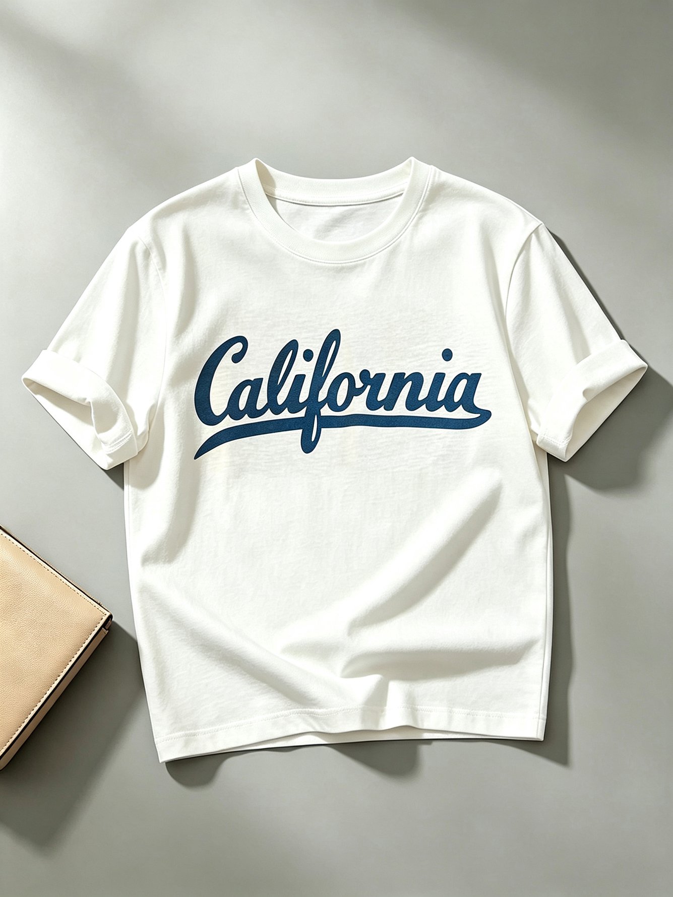 White Printed Round Neck Regular T-Shirt