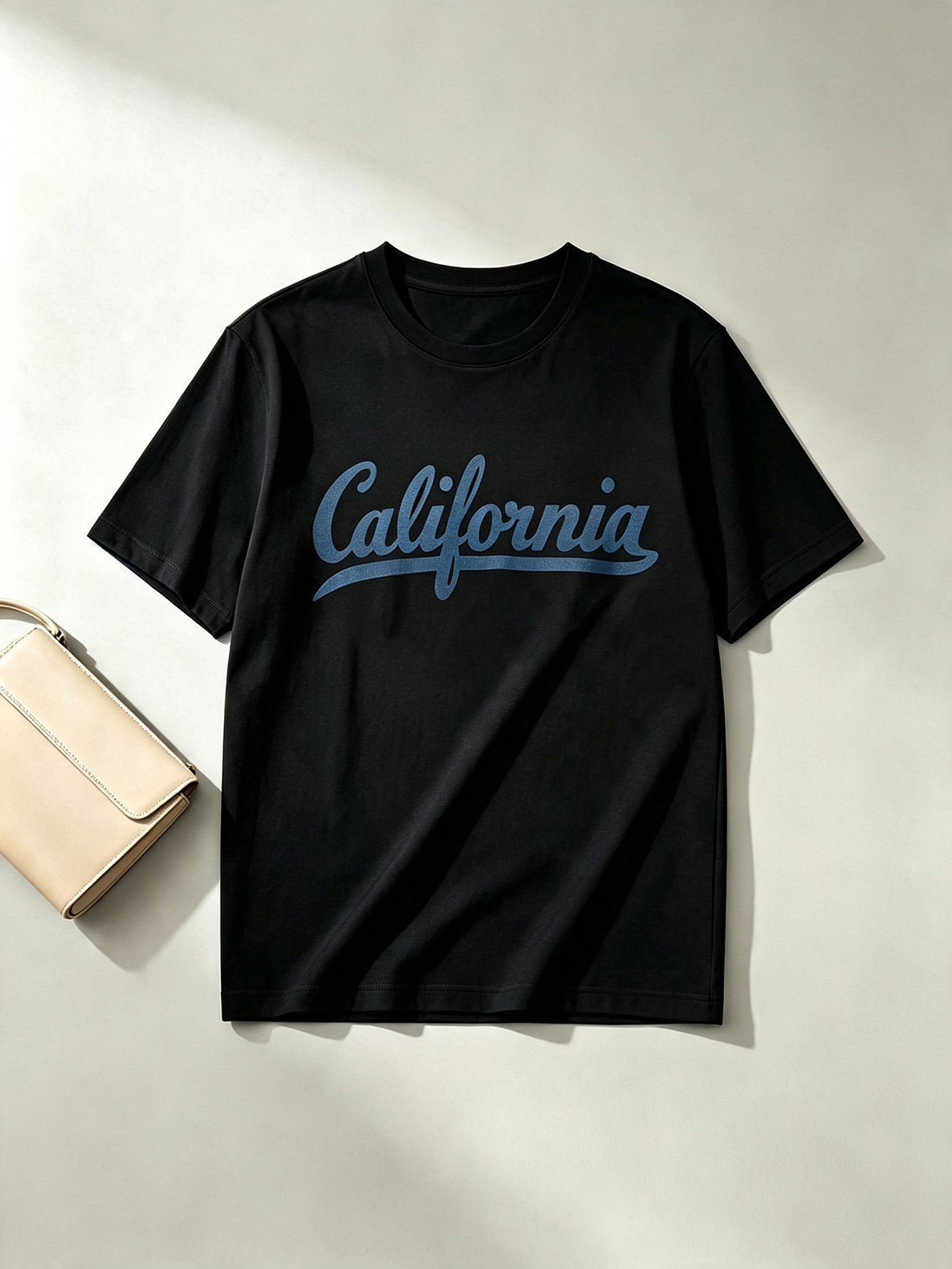 Black Printed Round Neck Regular T-Shirt