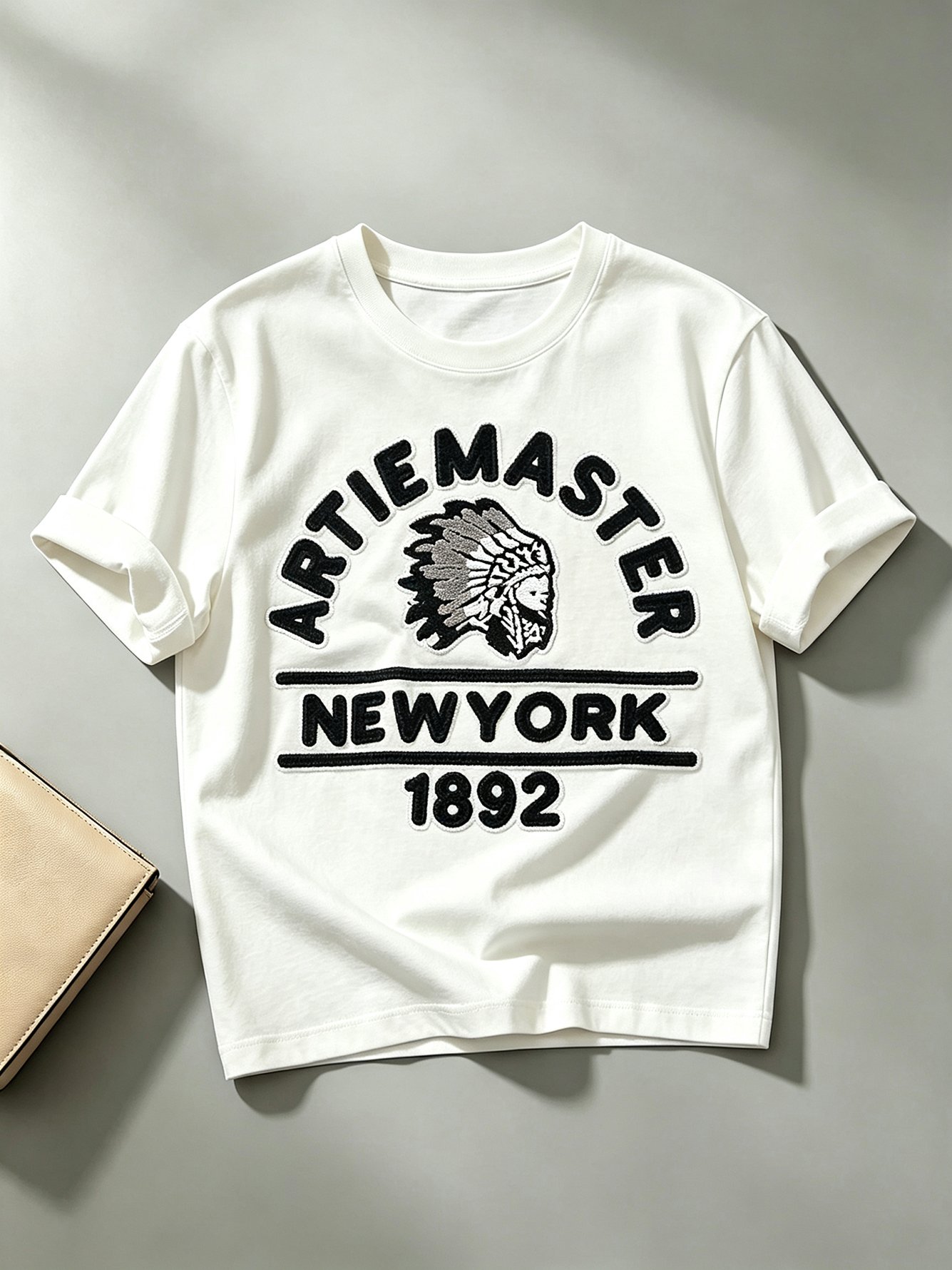 White Printed Round Neck Regular T-Shirt
