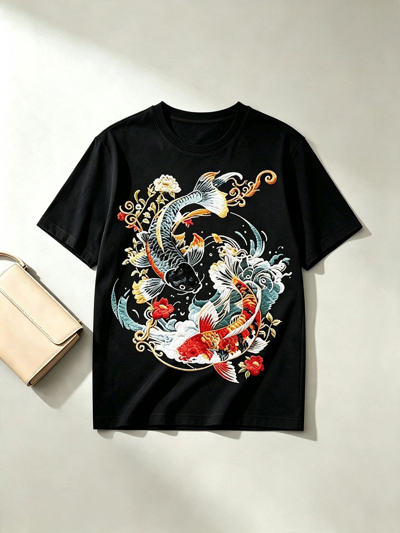 Black Printed Round Neck Regular T-Shirt