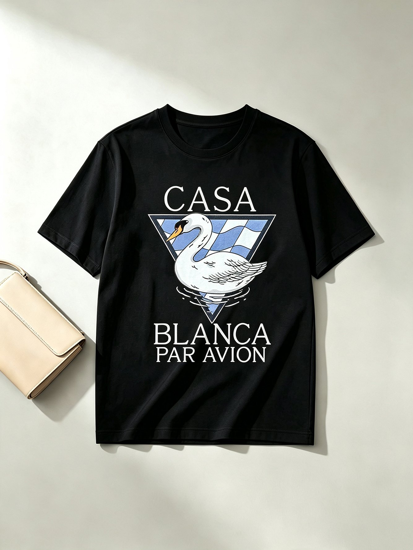 Black Printed Round Neck Regular T-Shirt