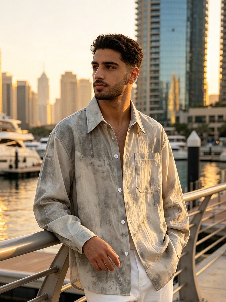 قميص واسع كاكي