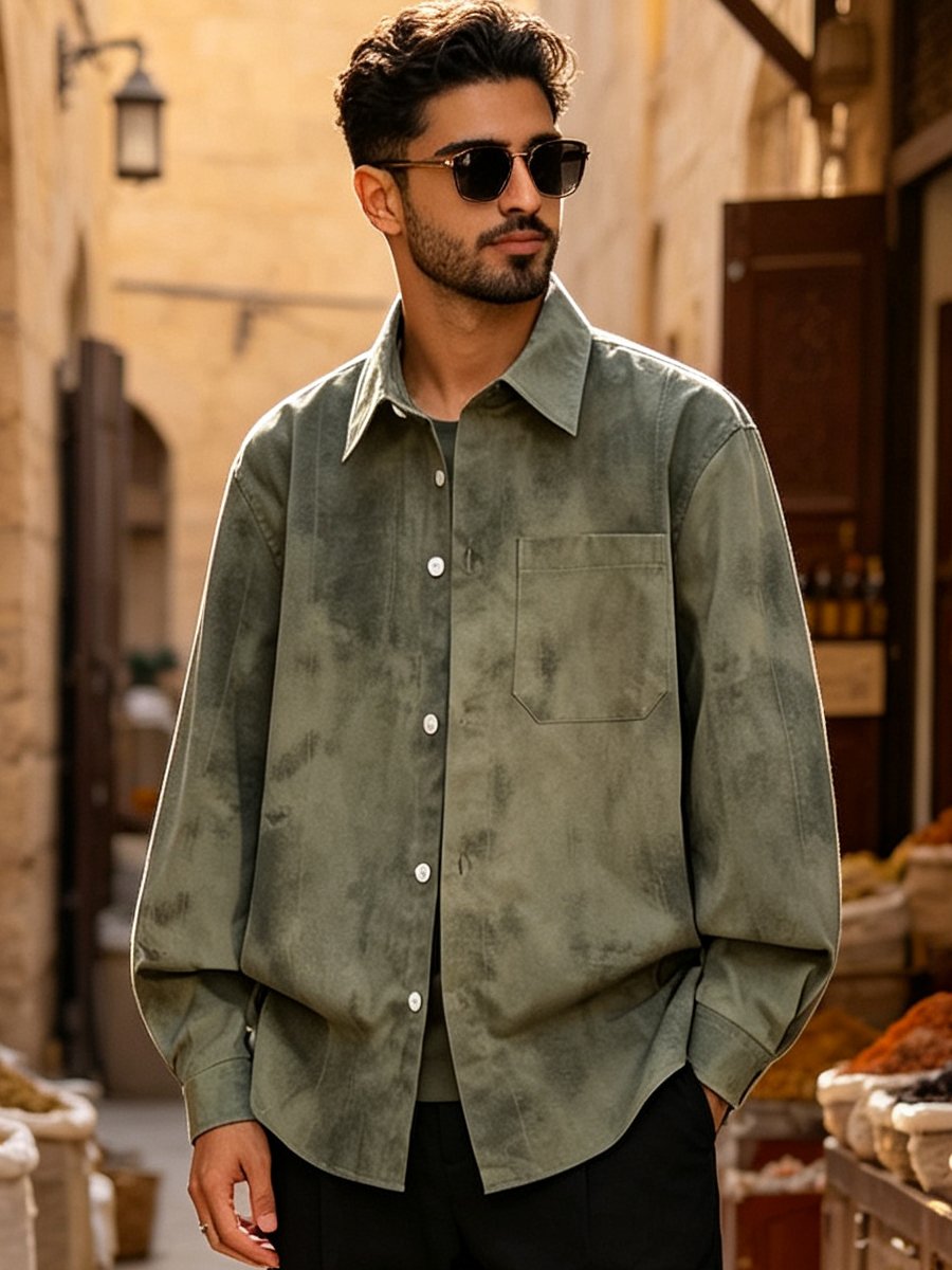 قميص واسع أخضر