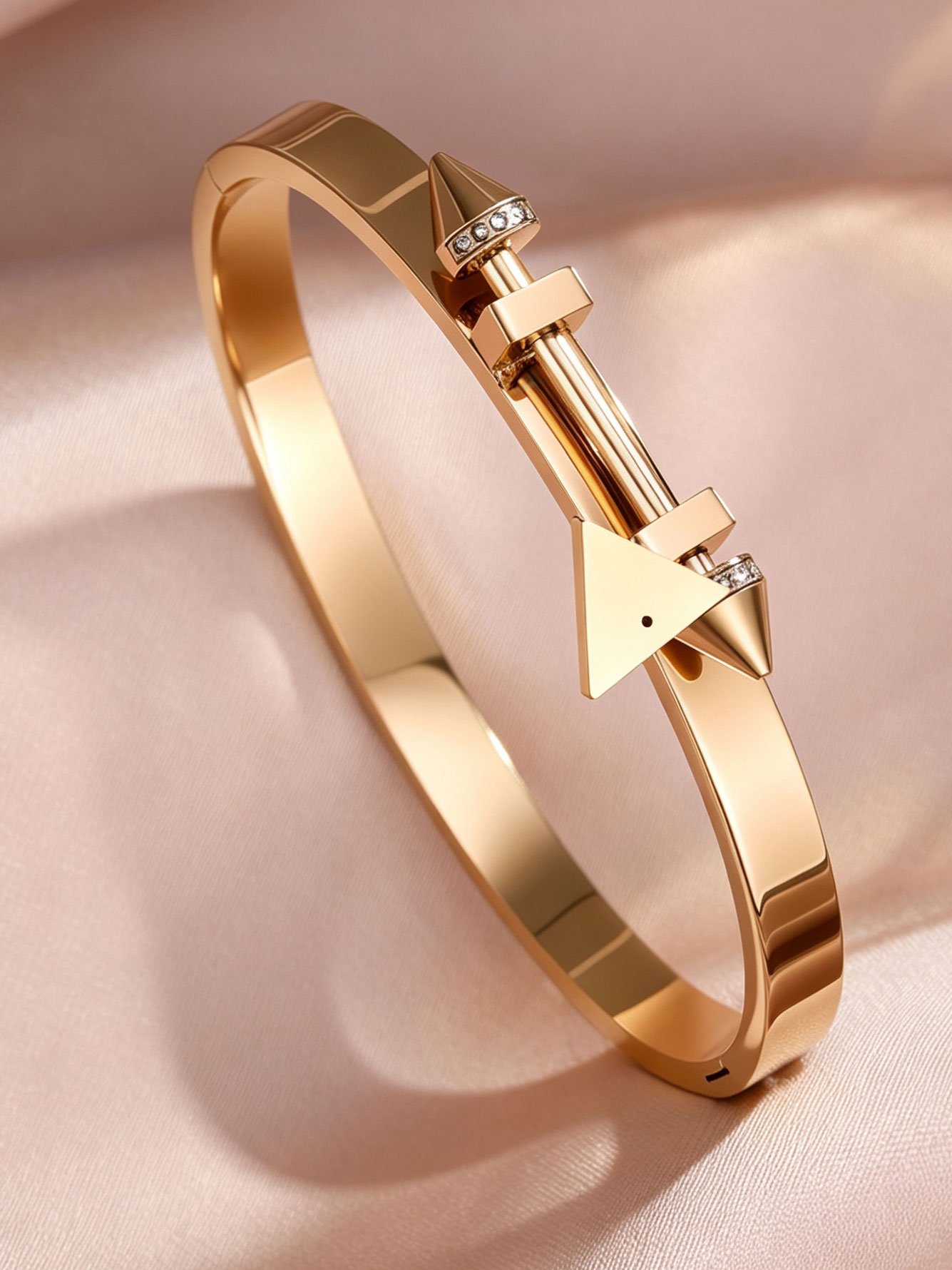 Gold Zircon Bangle Bracelet for Women - Casual