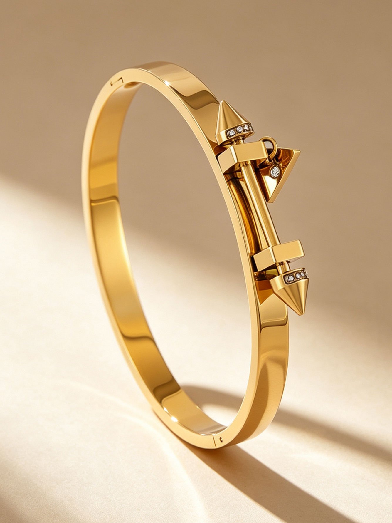 Gold Zircon Bangle Bracelet for Women - Casual