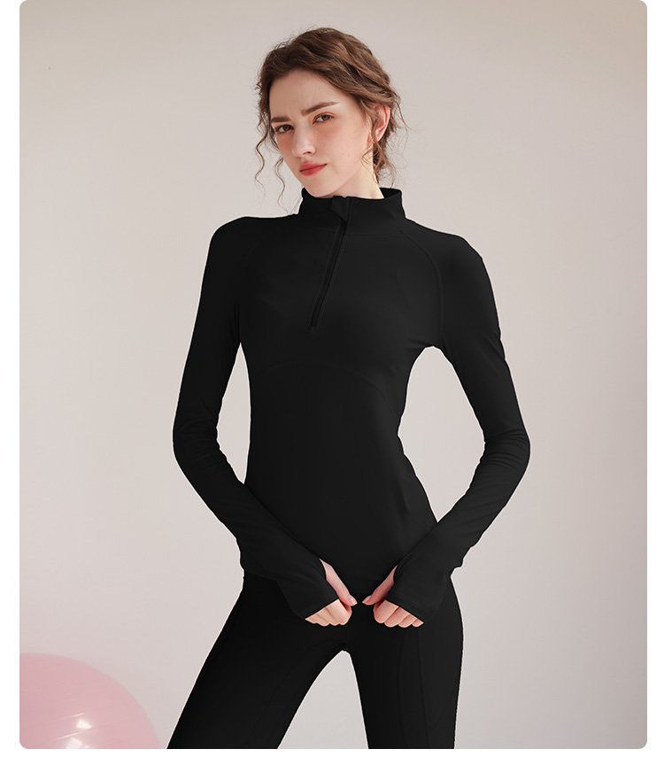 Black Solid Activewear Top