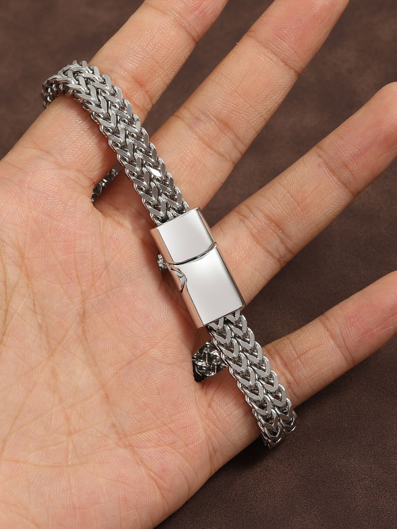 Silver Link Bracelet for Women - Casual Style