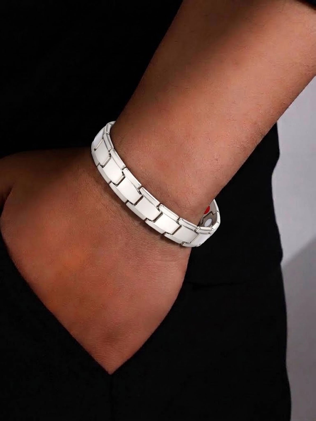 Silver Solid Link Bracelet