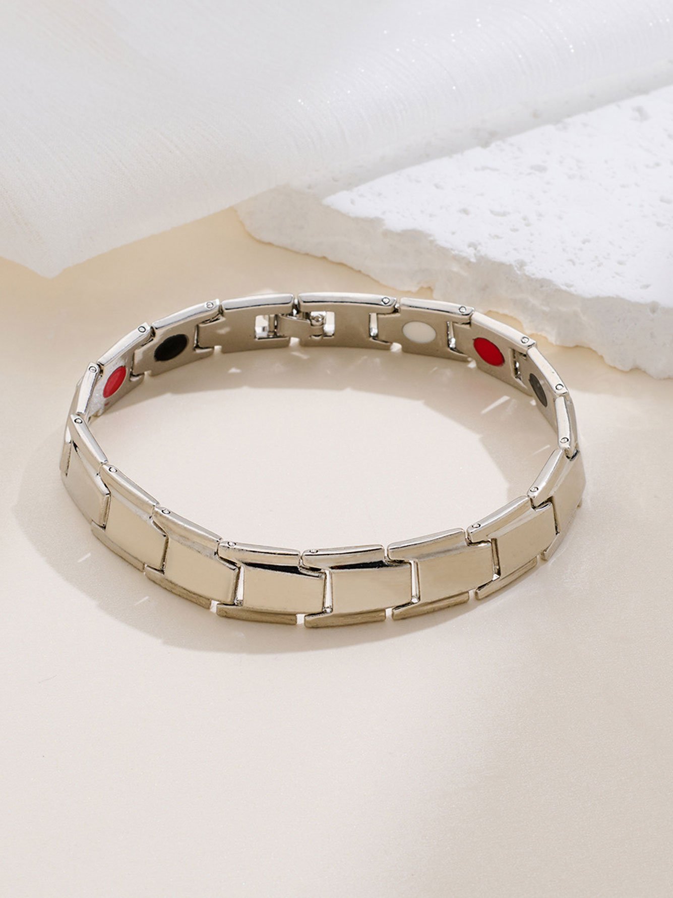 Silver Solid Link Bracelet